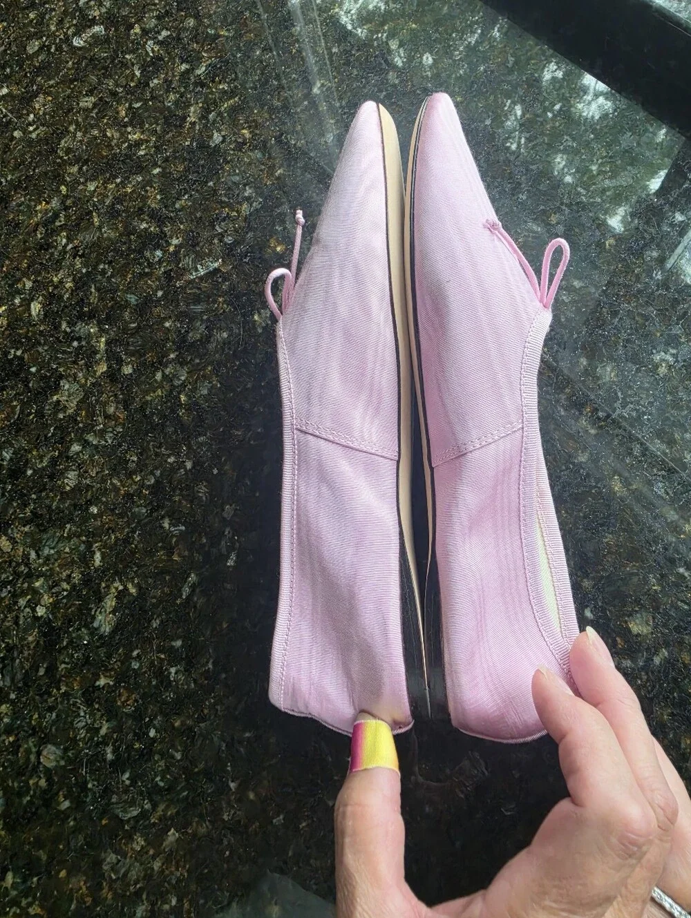 Loeffler Randall Landon Ballet Flat in Powder Pink Moiré Sz 7.5